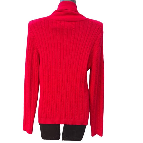 Charter Club Womens Sweater Long Sleeve Cotton Blend Pullover Knitwear Red L - Picture 2 of 7